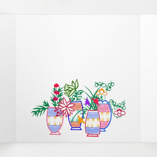 Mah Jong Bloementuin Drieluik Kaart (Binnenkant midden)