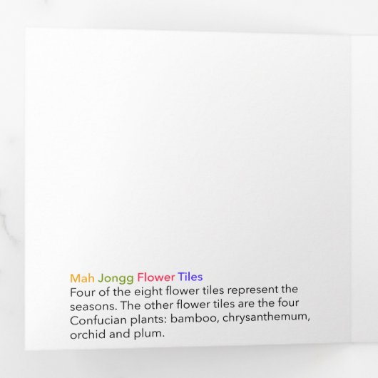 Mah Jong Bloementuin Drieluik Kaart (Binnenzijde eerst)