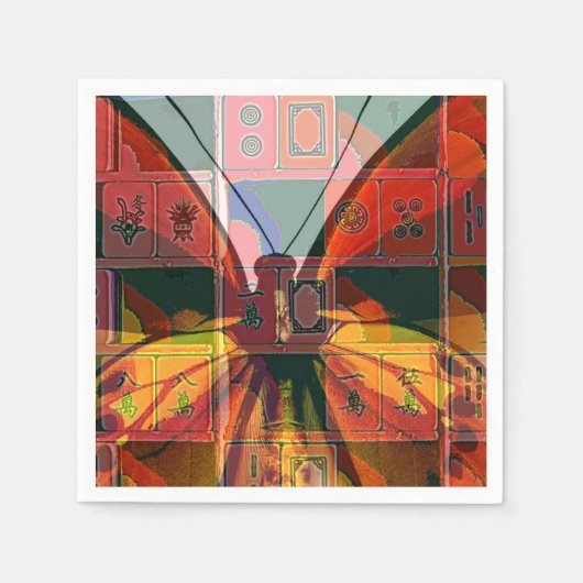 Mah Jong Butterfly Napkins Servetten (Voorkant)