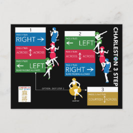 Mah Jong Charleston-grafiek Briefkaart