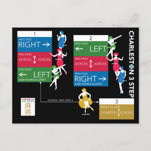 Mah Jong Charleston-grafiek Briefkaart