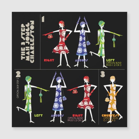 Mah Jong Charleston platte magneet Magnetische Uitnodiging (Voorkant)