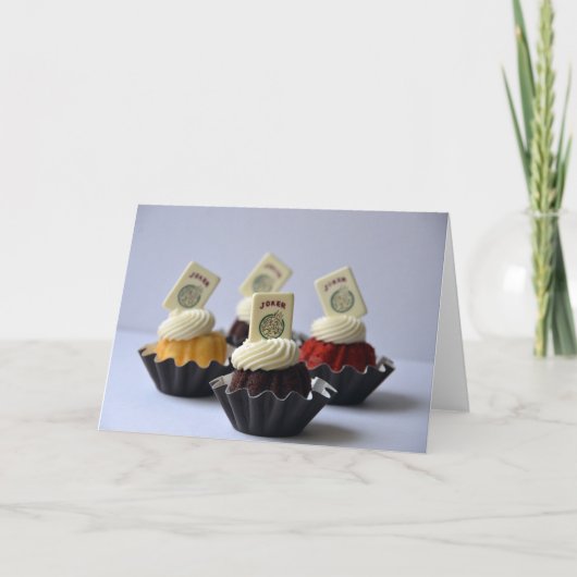 Mah Jong Cupcakes Notecard Kaart (Voorkant)