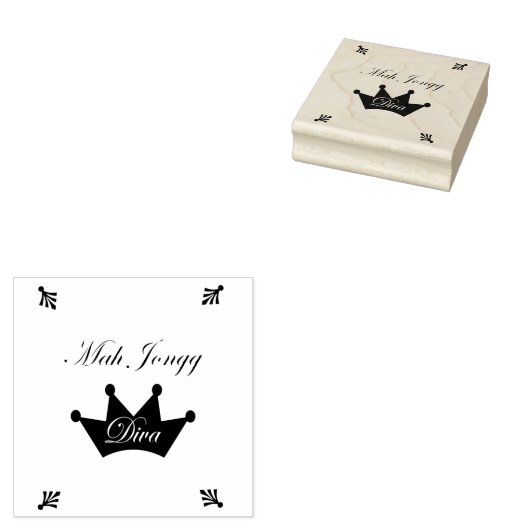 Mah Jong Diva Rubber Stamp Rubberstempel (Gestempeld)