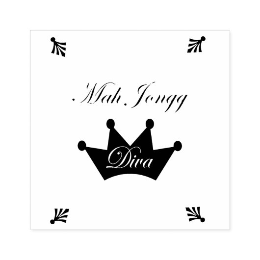Mah Jong Diva Rubber Stamp Rubberstempel (Afrduk)