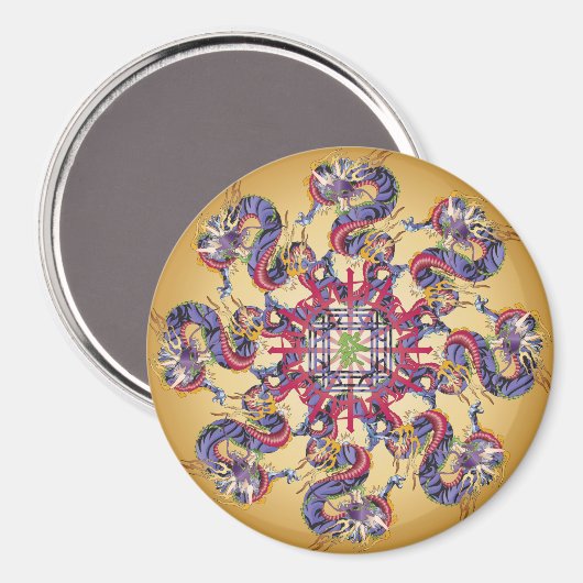 Mah Jong Dragon Jaar Magneet (Voorkant / Achterkant)