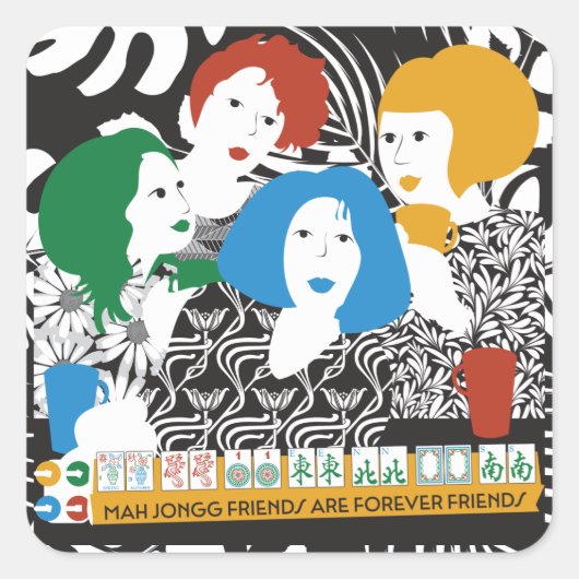 Mah Jong Friends Stickers (Voorkant)