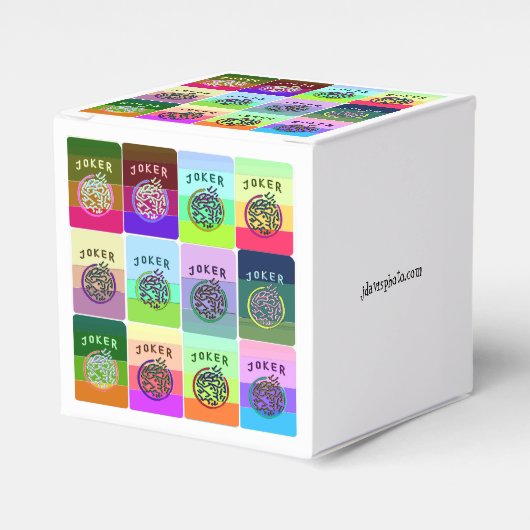 Mah Jong Gekleurde Joker Box Bedankdoosjes (Voorkant Zijde)