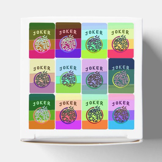 Mah Jong Gekleurde Joker Box Bedankdoosjes (Bovenkant)