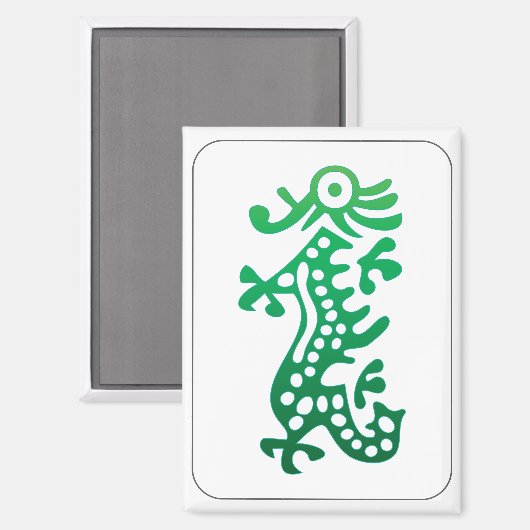 Mah Jong Green Dragon Magnet (Voorkant / Achterkant)