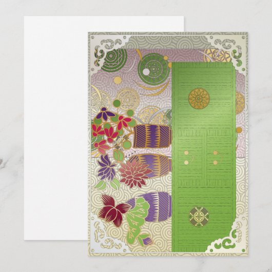 Mah Jong Green Table Flat Kaart (Voorkant / Achterkant)