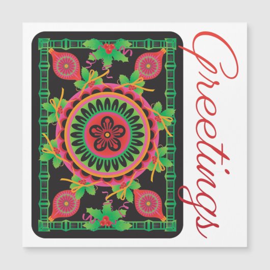 Mah Jong Groeten Flat Magnet (Voorkant)