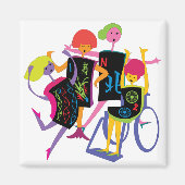 Mah Jong Happy Dance Witte Magneet (Voorkant)