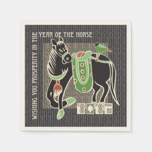 Mah Jong Horse Napkins Servet