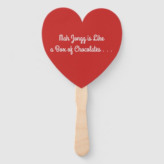 Mah Jong is als een doos van chocolade fans Handwaaier (Voorkant)