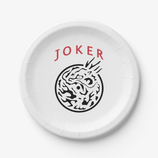 Mah Jong Joker Papieren Dish Bordje (Voorkant)