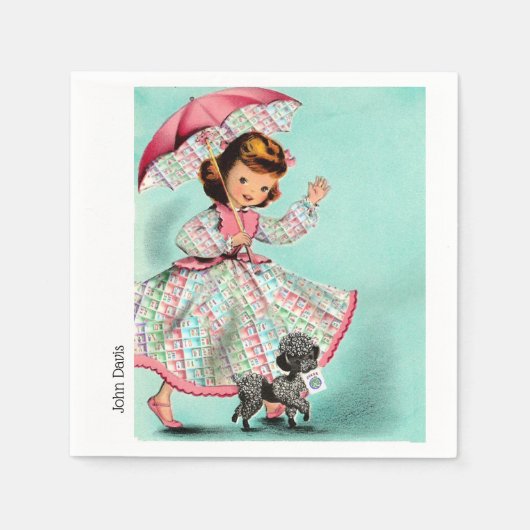 Mah Jong Joker Poodle Napkins Servet (Voorkant)