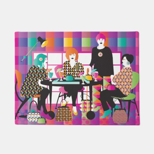 Mah Jong Memphis Stijl Deurmat (Voorkant)