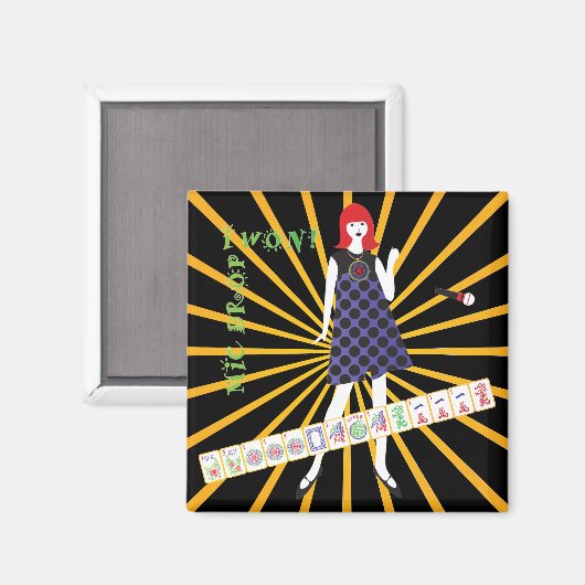 Mah Jong Mic Drop Magnet (Voorkant / Achterkant)