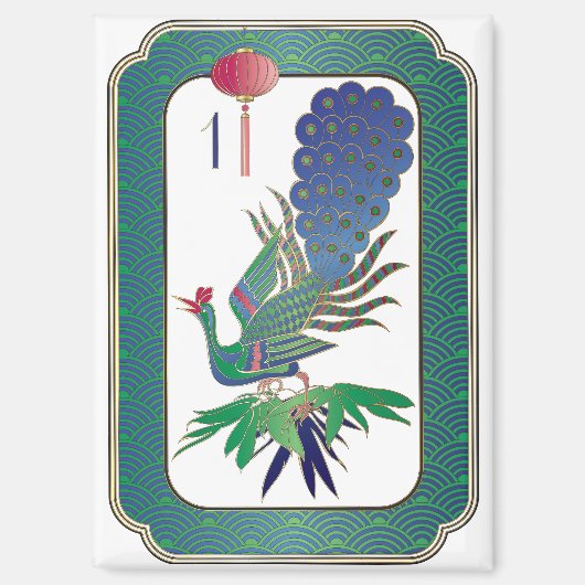 Mah Jong One Bam Magnet (Voorkant)