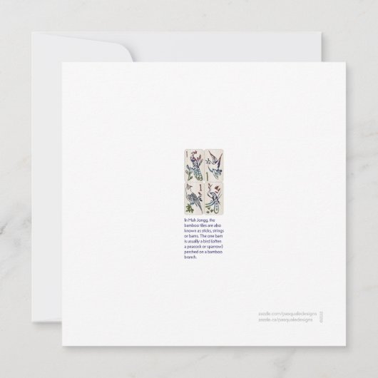 Mah Jong One Bams Flat Card Kaart (Achterkant)