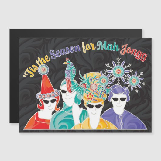 Mah Jong Seizoen Flat Magnet (Voorkant / Achterkant)