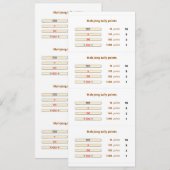 Mah-Jong tally points card - 2 Kaart (Voorkant / Achterkant)