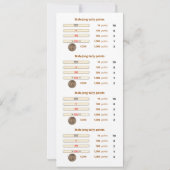 Mah-Jong tally points card - 2 (met munt) Kaart (Achterkant)