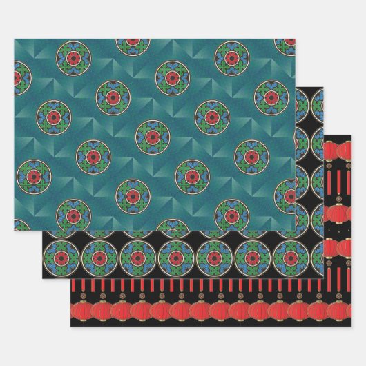Mah Jong Vakantie inpakpapier Vel (Set)