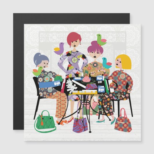 Mah Jong Vogels Platte Magneet (Voorkant / Achterkant)