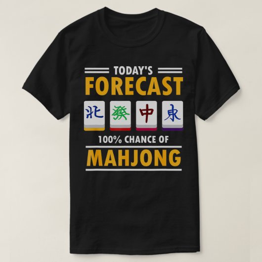 Mah Jong voorspelt 100 kans op mahjong T-shirt (Design voorkant)