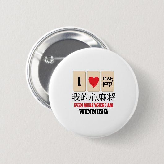 Mah Jong & WInning Ronde Button 5,7 Cm (Voorkant /achterkant)
