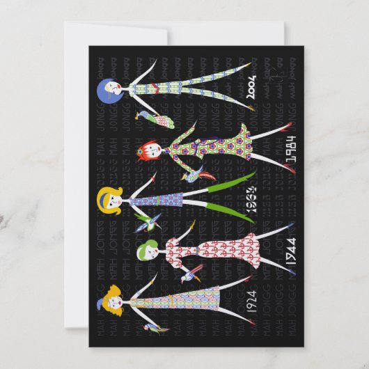 Mah Jongg 100 jaar flat Wenskaart Kaart (Voorkant)