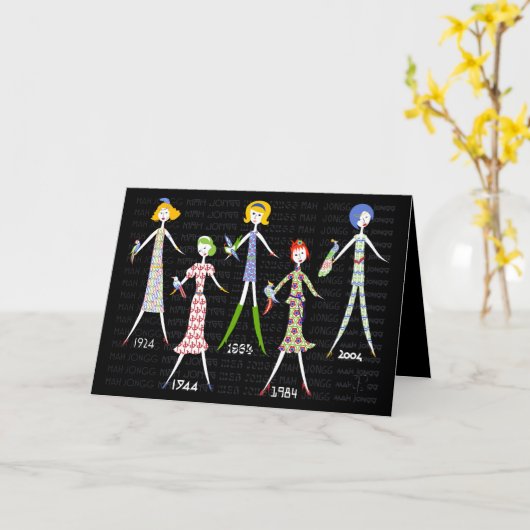 Mah Jongg 100 jaar Kaart (Gele Bloem)