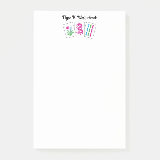 Mah jongg 3 Tegels met Naam DIY Kleuren Post-it® Notes (Voorkant)