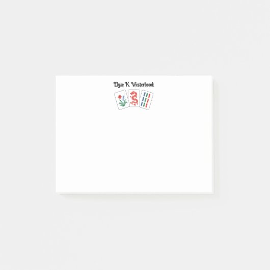 Mah jongg 3 Tegels met Naam Post-it® Notes (Voorkant)