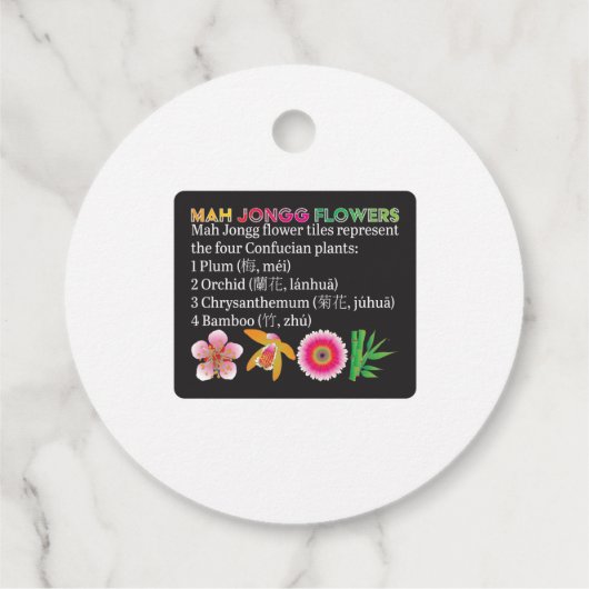 Mah Jongg 4 Bloemen Labels (Achterkant)
