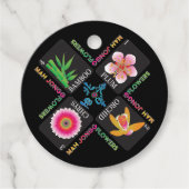 Mah Jongg 4 Bloemen Labels (Voorkant)