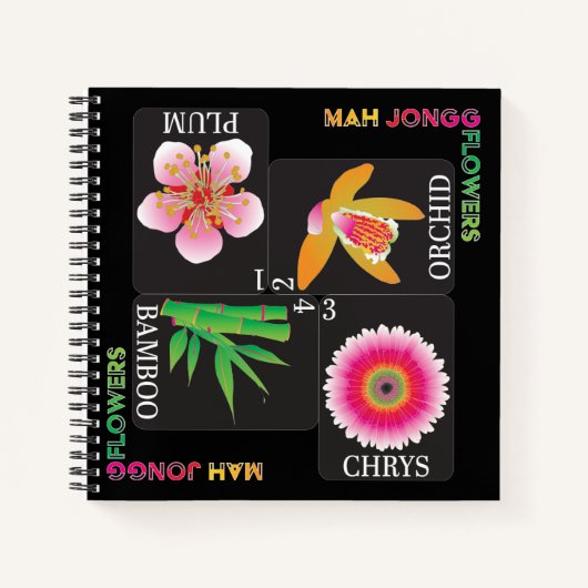 Mah Jongg 4 Flowers Notitieboek (Voorkant)