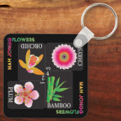 Mah Jongg 4 Flowers Sleutelhanger (Achterkant)