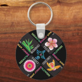 Mah Jongg 4 Flowers Sleutelhanger (Achterkant)