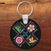 Mah Jongg 4 Flowers Sleutelhanger (Voorkant)