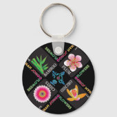 Mah Jongg 4 Flowers Sleutelhanger (Achterkant)