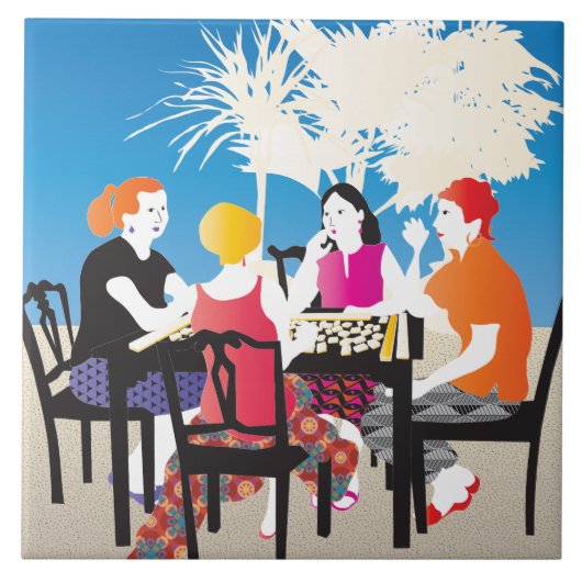 Mah Jongg Alfresco2 Tegeltje (Voorkant)