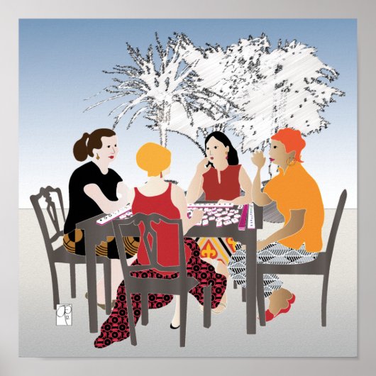 Mah Jongg Alfresco Poster (Voorkant)