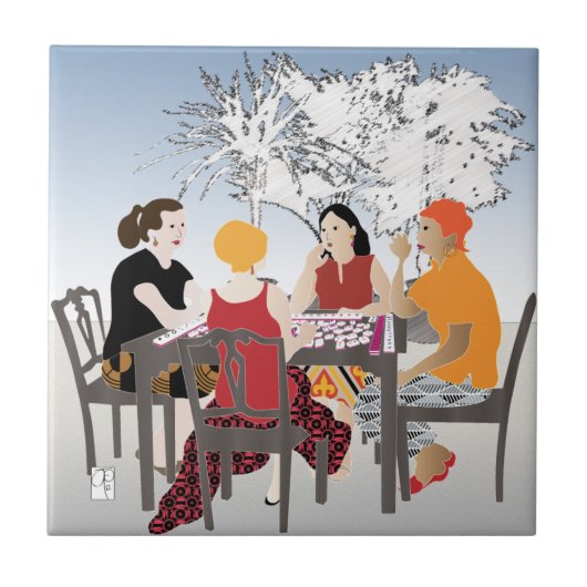 Mah Jongg Alfresco Tile Tegeltje (Voorkant)