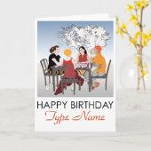 Mah Jongg Alfresco Verjaardag Kaart (Gele Bloem)