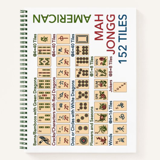 Mah Jongg American Tiles Notitieboek (Voorkant)