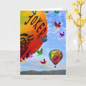 Mah Jongg Balloon Notecard Kaart (Gele Bloem)