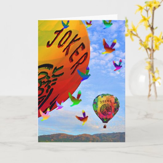 Mah Jongg Balloon Notecard Kaart (Gele Bloem)
